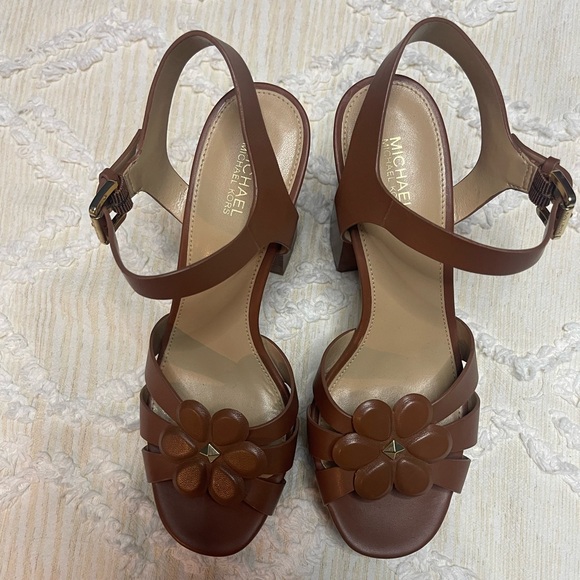 Michael Kors Brown Floral Sandals - Picture 3 of 9